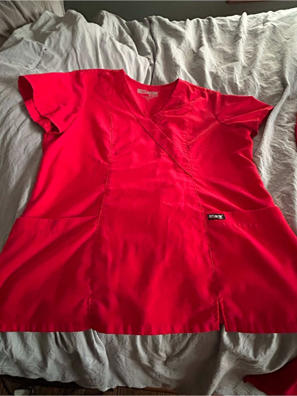 Grey's Anatomy Red Women's Large Top and Petite Bottoms